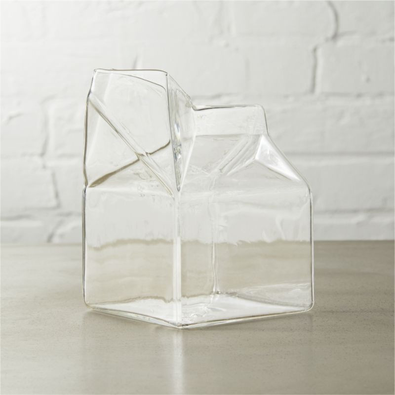 Modern Glass Milk Carton Creamer + Reviews | CB2 | CB2