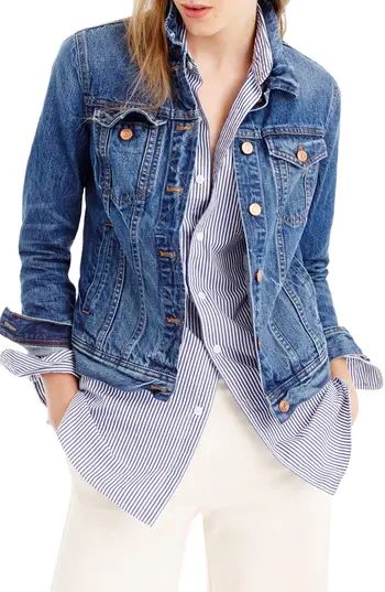 Petite Women's J.crew Denim Jacket, Size XX-Small P - Blue | Nordstrom