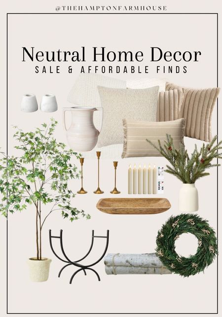 Affordable neutral home decor and sale! ⚡️

Throw pillows, taper candles, faux tree, wreath, neutral home decor, January home decor, winter decor, home decor 

#LTKfamily #LTKhome #LTKstyletip