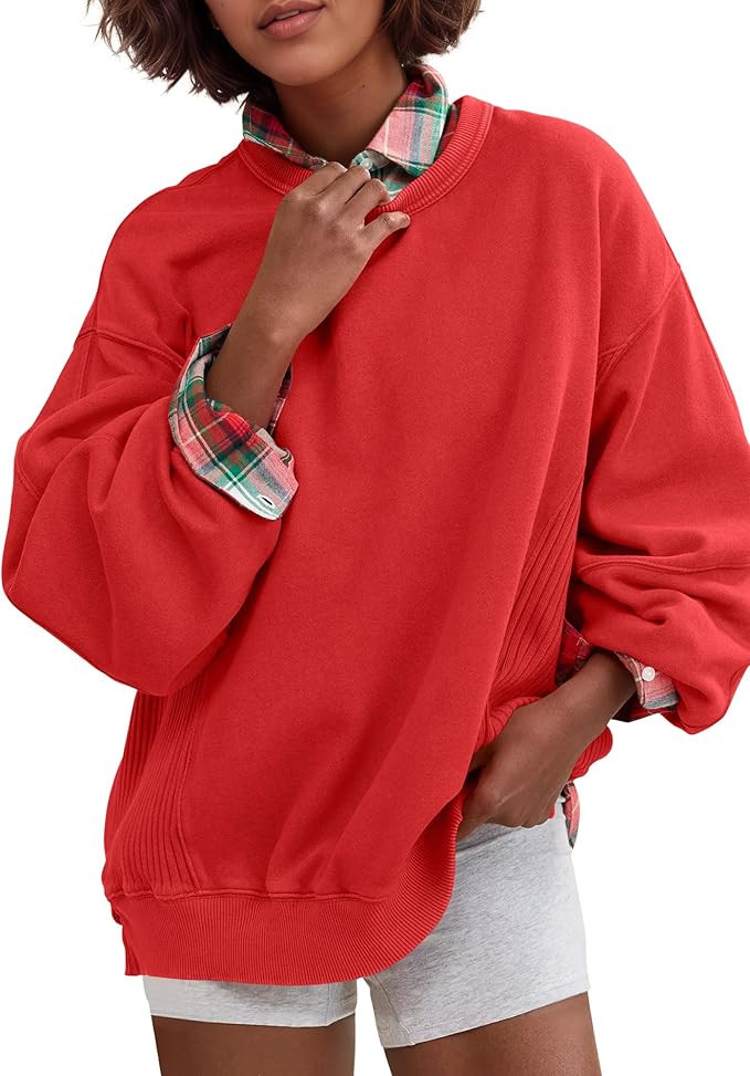 Gacaky Womens Oversized Sweatshirts Fleece Crewneck Long Sleeve Pullover Tops Casual Comfy Fall W... | Amazon (US)