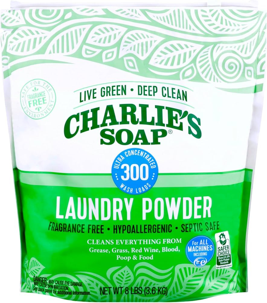 Amazon.com: Charlie’s Soap Laundry Powder (300 Loads, 1 Pack) Hypoallergenic Deep Cleaning Wash... | Amazon (US)