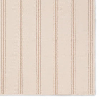 Golightly Striped Hand Loomed Recycled P.E.T . Indoor / Outdoor Area Rug in Cream/Beige | Wayfair North America
