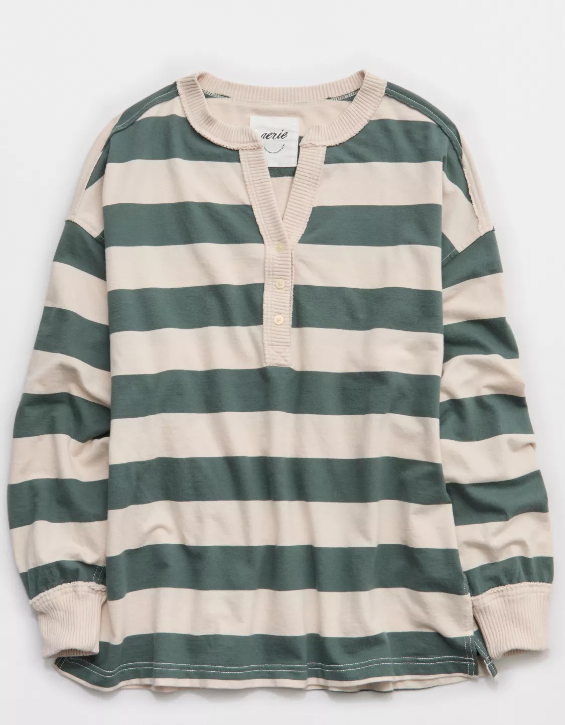 Aerie Poolside Terry Henley Sweatshirt | Aerie