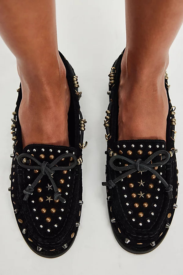 Stargazer Boat Shoes by Free People in Black/Mixed Metal, Size: US 8.5 | Free People (UK)