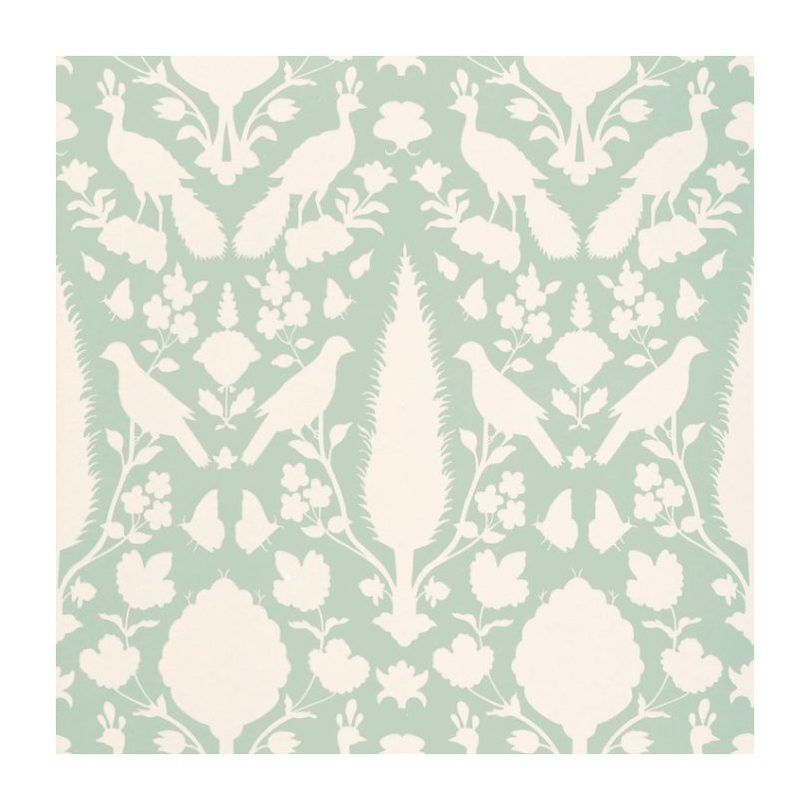 Schumacher Chenonceau Wallpaper, Aquamarine | Maisonette