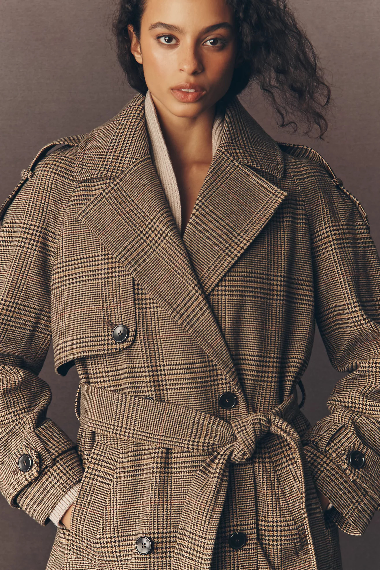 By Anthropologie Heritage Wool Blend Plaid Trench Coat | Anthropologie (US)