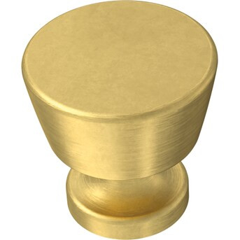 Brainerd Pedestal 1-1/8-in Brushed Brass Round Cabinet Knob | Lowe's
