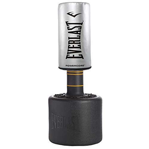 Everlast Powercore Free Standing Indoor Rounded Heavy Duty Fitness Training Punching Bag for Home Gym Strength Boxing Workout Exercise, Silver | Amazon (US)