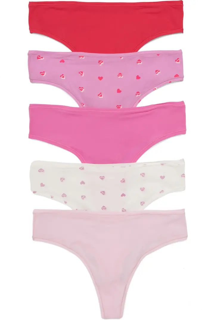 Fits Everybody Assorted 5-Pack Thongs | Nordstrom