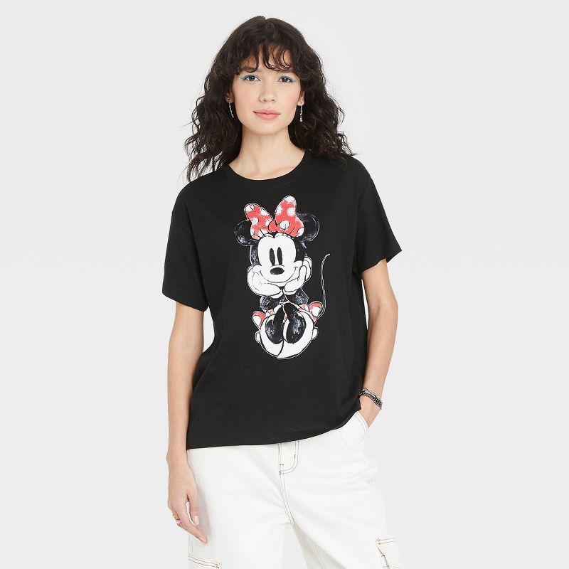 Women's Minnie Short Sleeve Graphic T-Shirt - Black | Target