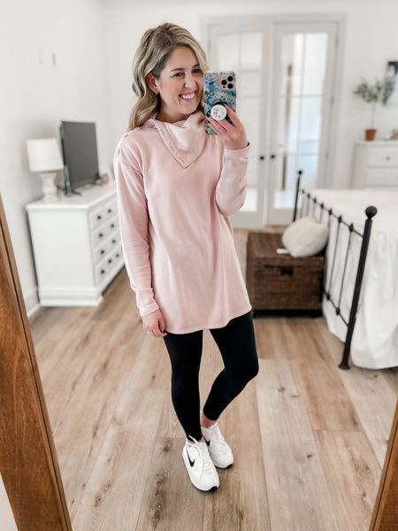 Sweatshirt- xs, runs tts. I unbutton the collar but it can be work buttoned up as a turtleneck
Leggings- small short
Sneakers- size 6, run tts

Weekend outfit, casual outfit, travel outfit, errands outfit 

#LTKstyletip #LTKshoecrush #LTKtravel