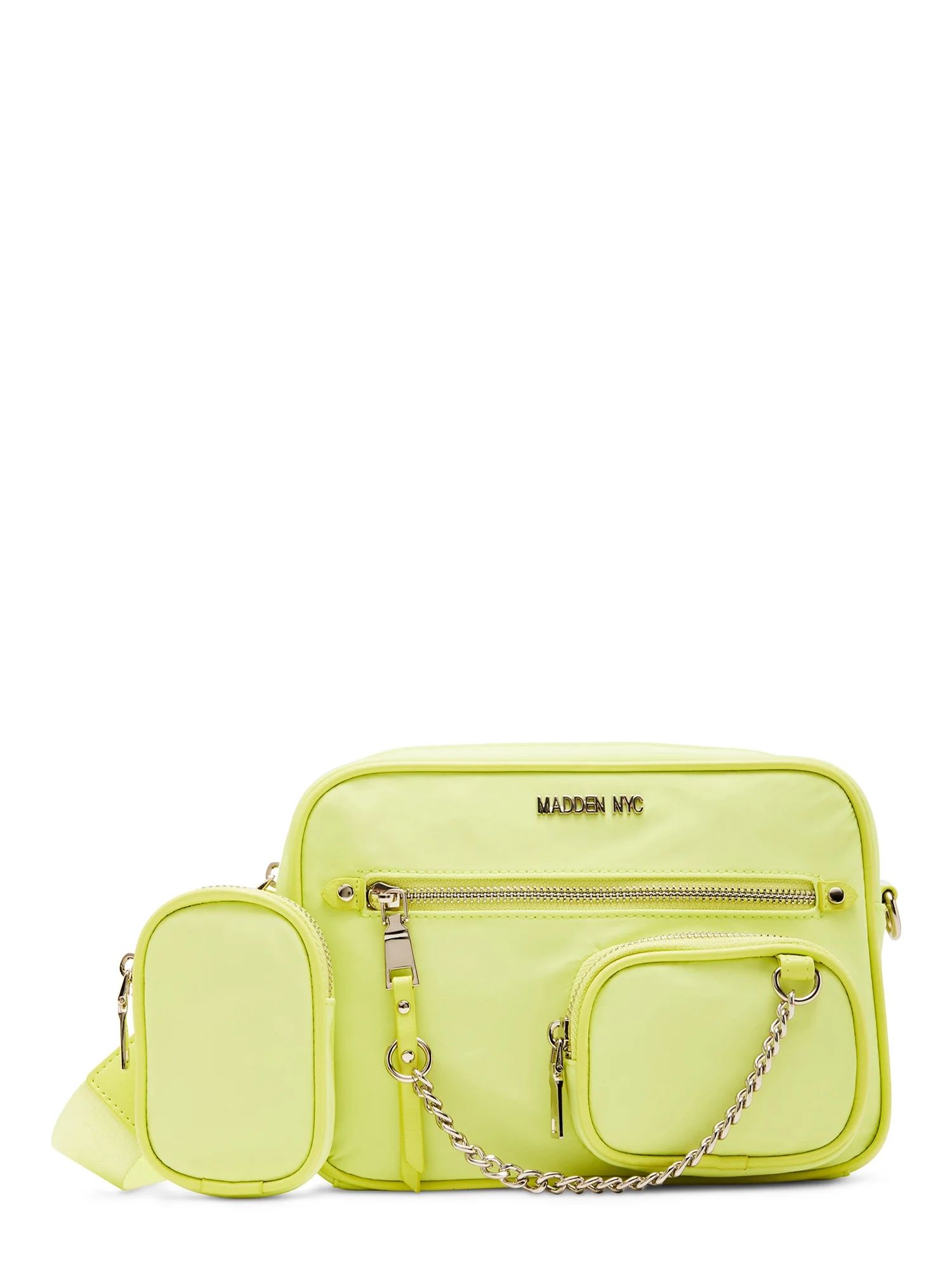 Madden NYC Women's Camera Crossbody Bag with Pouch, Lime | Walmart (US)