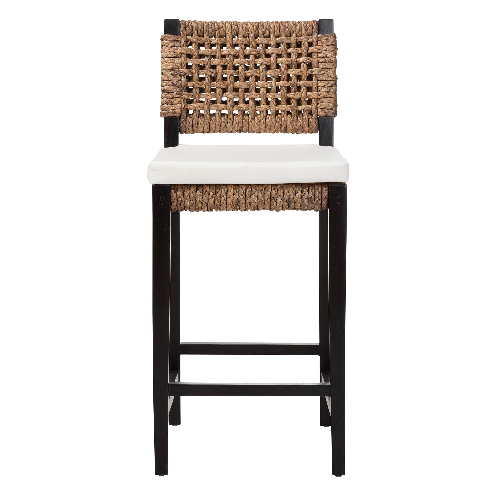 Bali & Pari Alise Handwoven Seagrass Counter Stool With Mahogany Wood Frame - Counter-Height Chai... | Wayfair North America