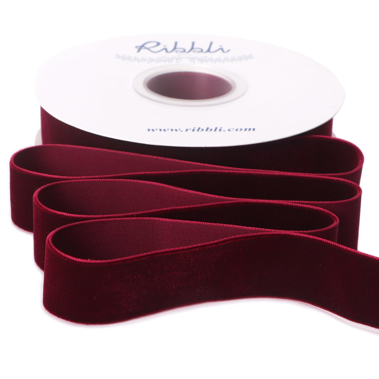 Ribbli Burgundy Velvet Ribbon 1 Inches Continuous10 Yard Spool Red Christmas Ribbon for Gift Wrap... | Amazon (US)