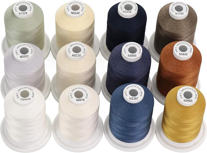 New brothread - 18 Options - Multi-Purpose 100% Mercerized Cotton Threads 50S/3 600M(660Y) Each S... | Amazon (CA)