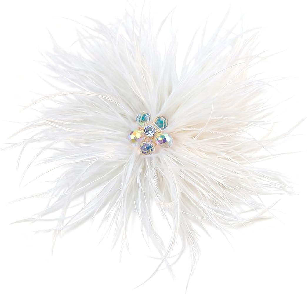 Elegant Feather Cz Flower Large Brooch Pin for Women Men Dainty Sparkly Crystal Floral Lapel Pins... | Amazon (US)