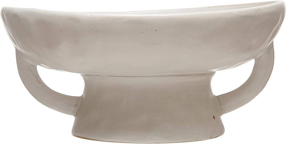 Creative Co-Op Stoneware Bowl w Reactive Glaze, White | Amazon (US)