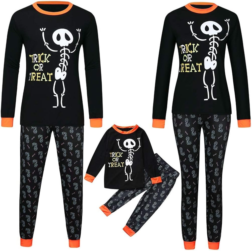 Joykith Matching Family Pajamas Sets Boy Girl Halloween Outfit Skull Print Pants Set Holiday Slee... | Amazon (US)