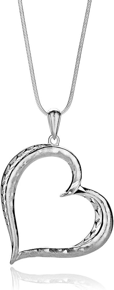 Necklaces for Women Heart Pendant Sweater Layered Y Statement Bohemian Silver Gold Chain Costume ... | Amazon (US)