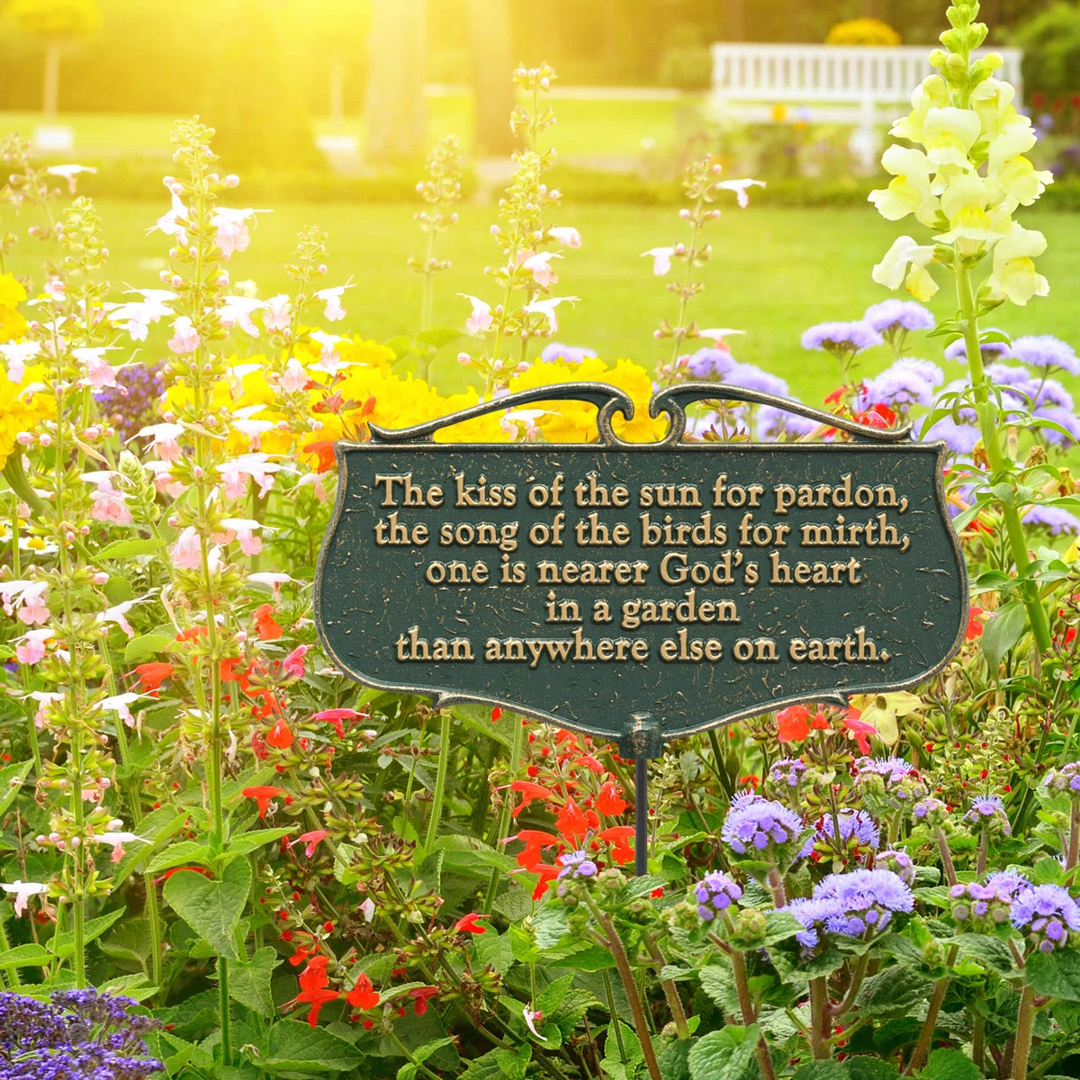 Flora & Fauna Kiss of the Sun Poem Garden Sign | Wayfair North America