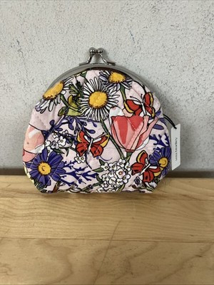 Vera Bradley Double Kiss Kisslock Coin Change Purse Coastal Wildflowers | eBay | eBay US