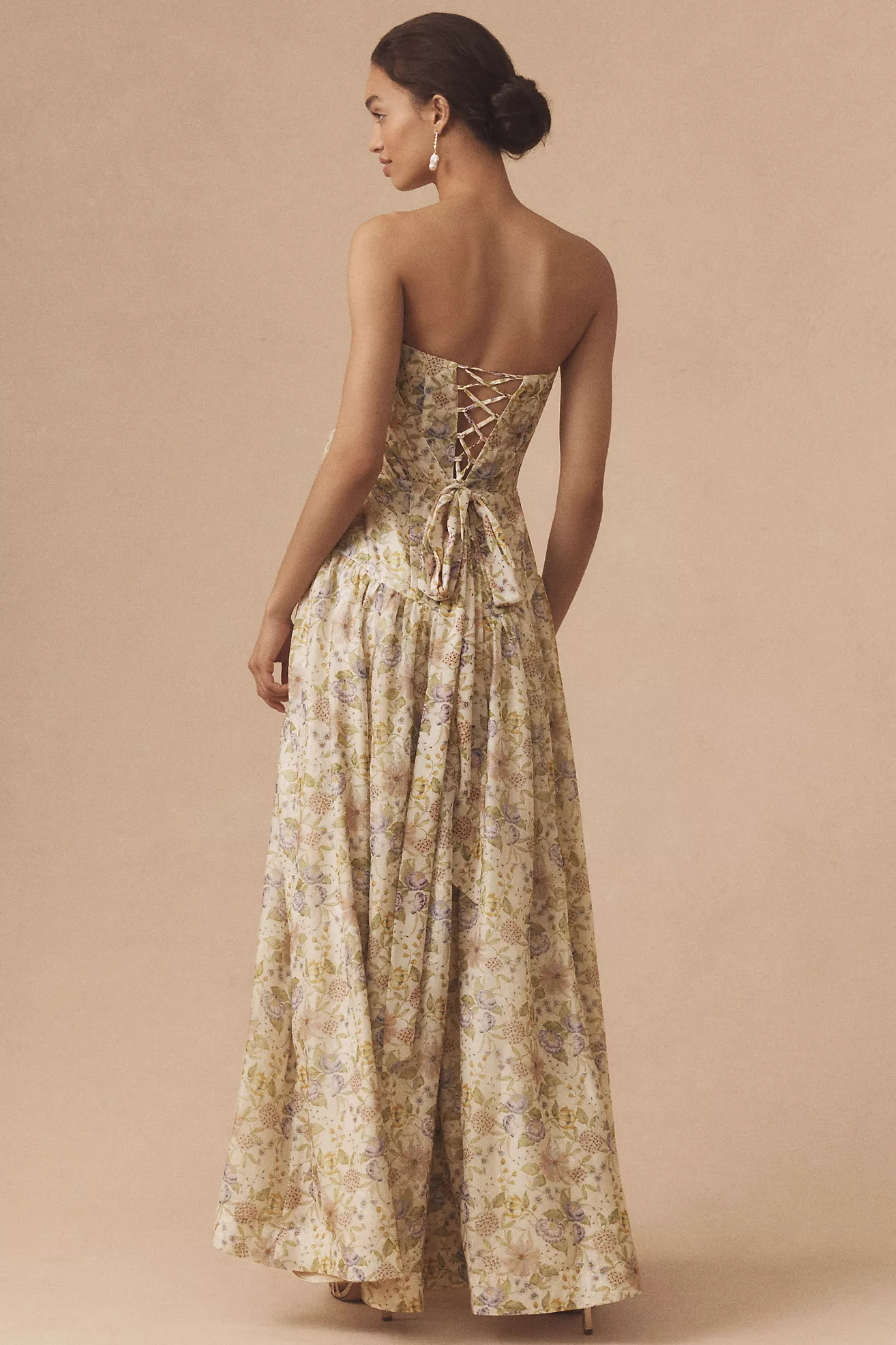 V. Chapman Rosamund Organza Strapless Sweetheart Corset Drop-Waist Maxi Gown | Anthropologie (US)