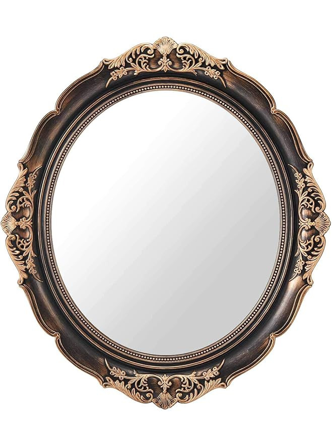 OMIRO Decorative Wall Mirror, Vintage Hanging Mirrors for Bedroom Living-Room Dresser Decor, Oval... | Amazon (US)