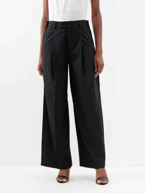 Armarium - Alan Exposed-seam Pleated Wool Wide-leg Trousers - Womens - Black | Matches (US)