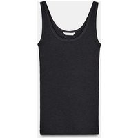 Zara - Rustic Ribbed Top - Charcoal - L - Woman | Zara UK