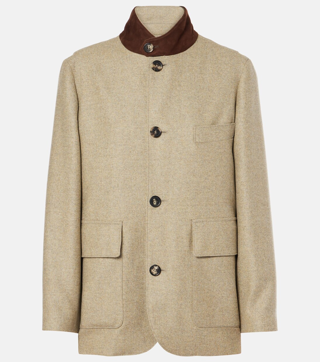 Roadster leather-trimmed wool-blend jacket | Mytheresa (US/CA)