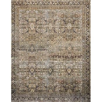 Loloi ll Layla Collection Printed Vintage Persian Area Rug 3'6" x 5'6" Olive/Charcoal | Amazon (US)