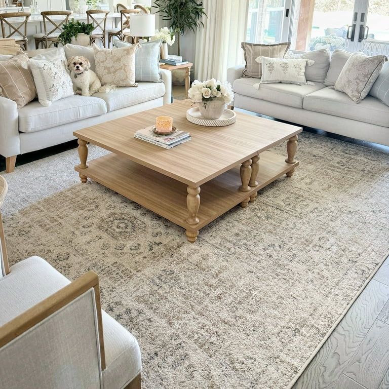 My Texas House Maeve 8'6" X 11'6" Tan Geometric Area Rug | Walmart (US)