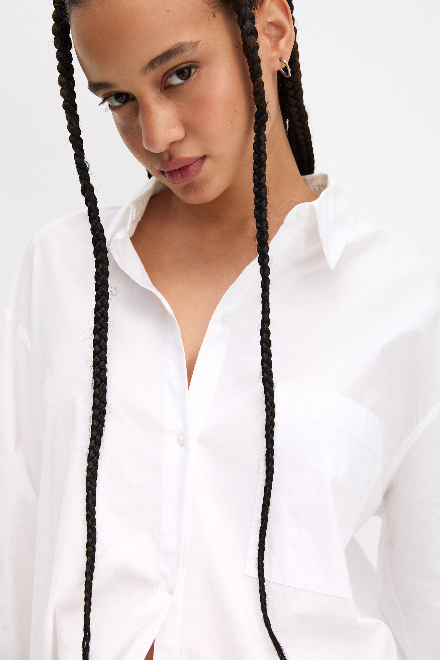 Chemisier popeline basique manches longues | PULL and BEAR FR