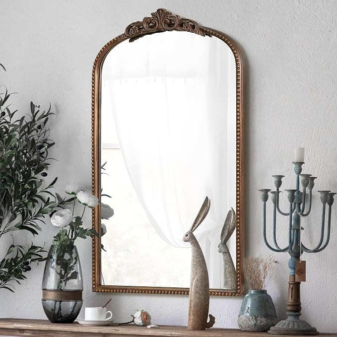 Micasso Vintage Arch Bronze Mirror: 31"x 19" French Baroque Antique Mirror - Traditional Ornate D... | Amazon (US)