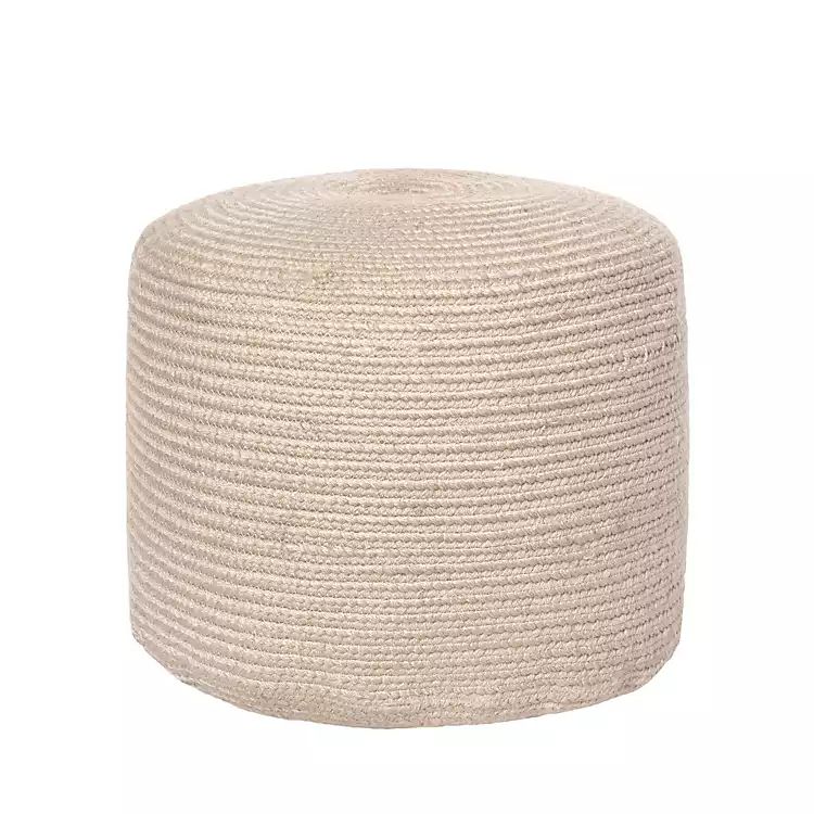 Natural Cable Braided Pouf | Kirkland's Home