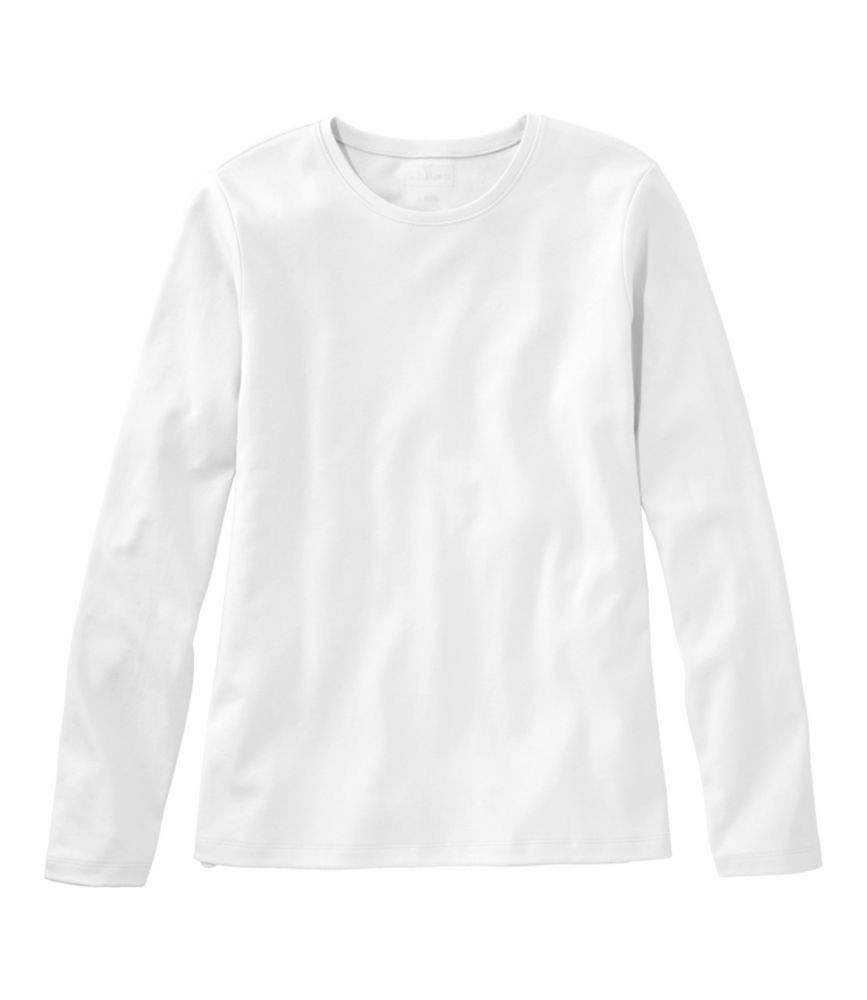 Women's L.L.Bean Tee, Long-Sleeve Crewneck White Large, Cotton | L.L. Bean