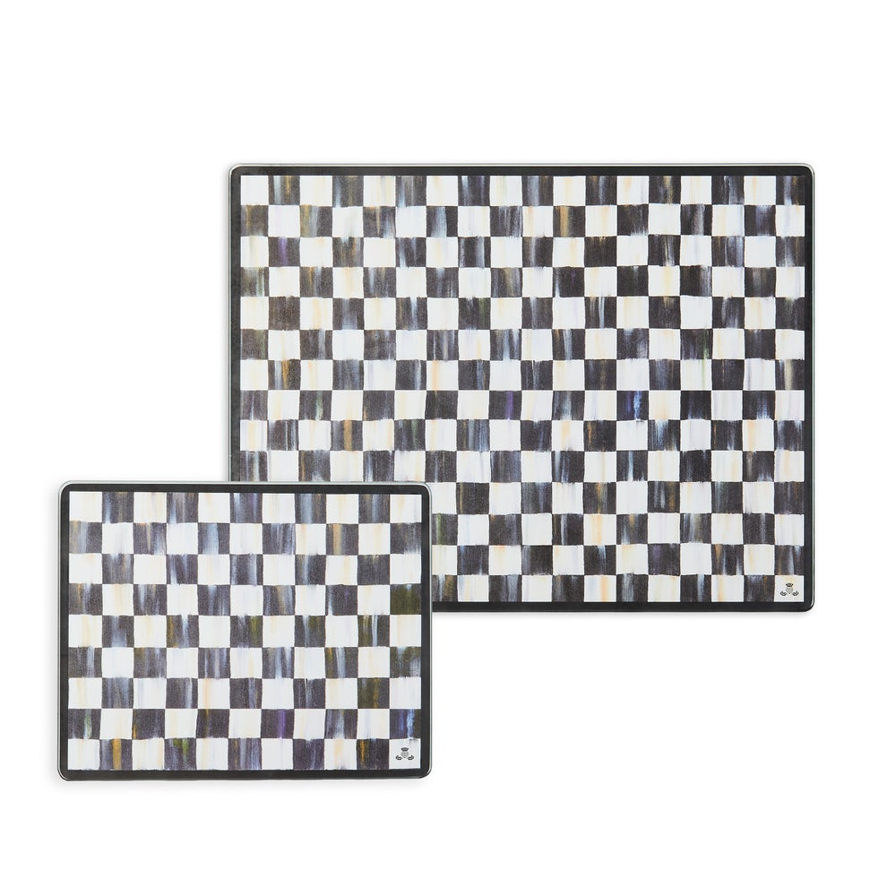 Courtly Check Glass Cutting Boards, Set of 2 | MacKenzie-Childs