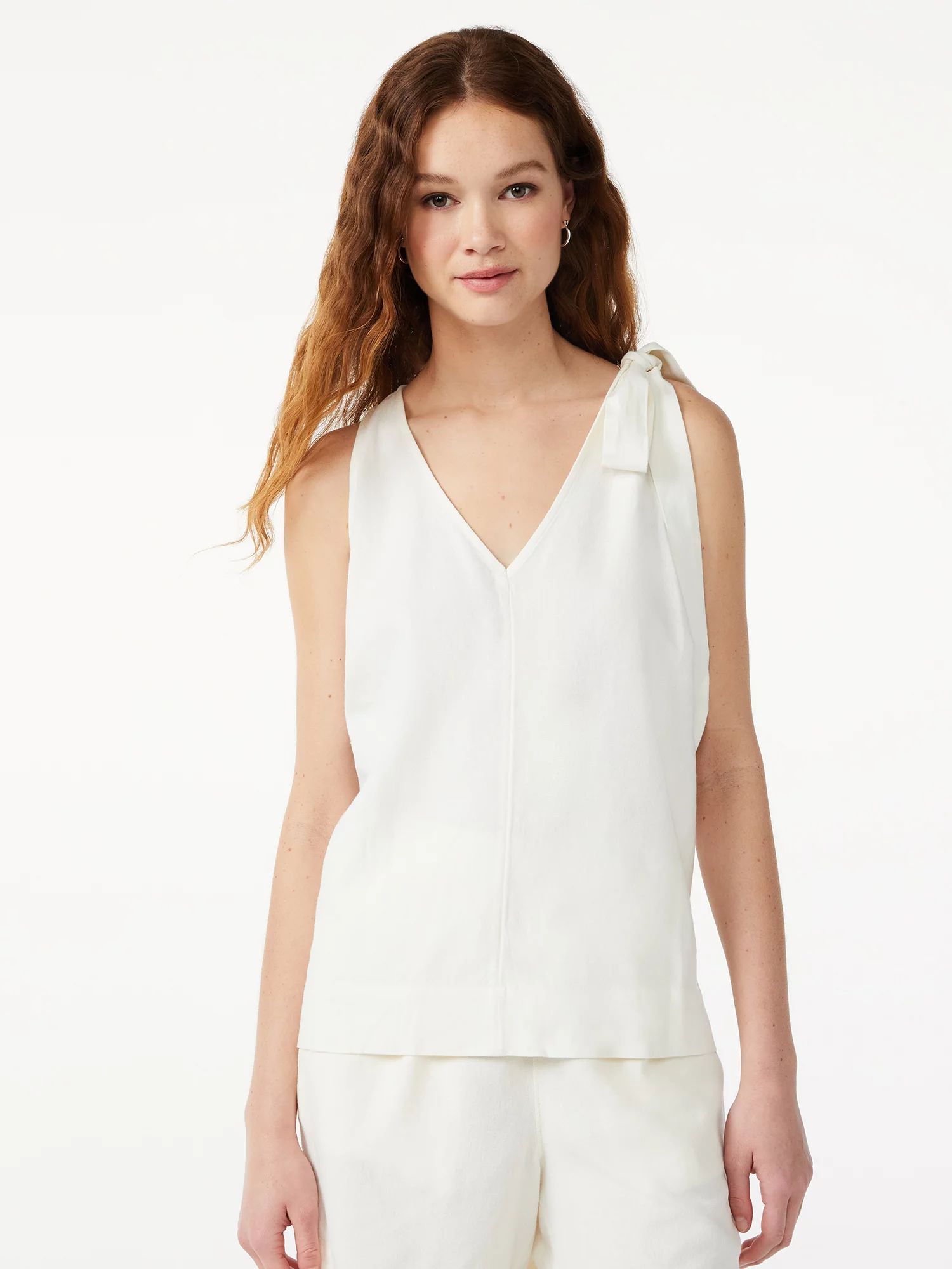 Free Assembly Women's Tie Shoulder Top - Walmart.com | Walmart (US)