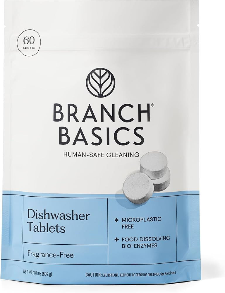 Branch Basics Dishwasher Tablets – 60 Ct | Plastic-Free, Fragrance-Free, Human-Safe | Delivers ... | Amazon (US)