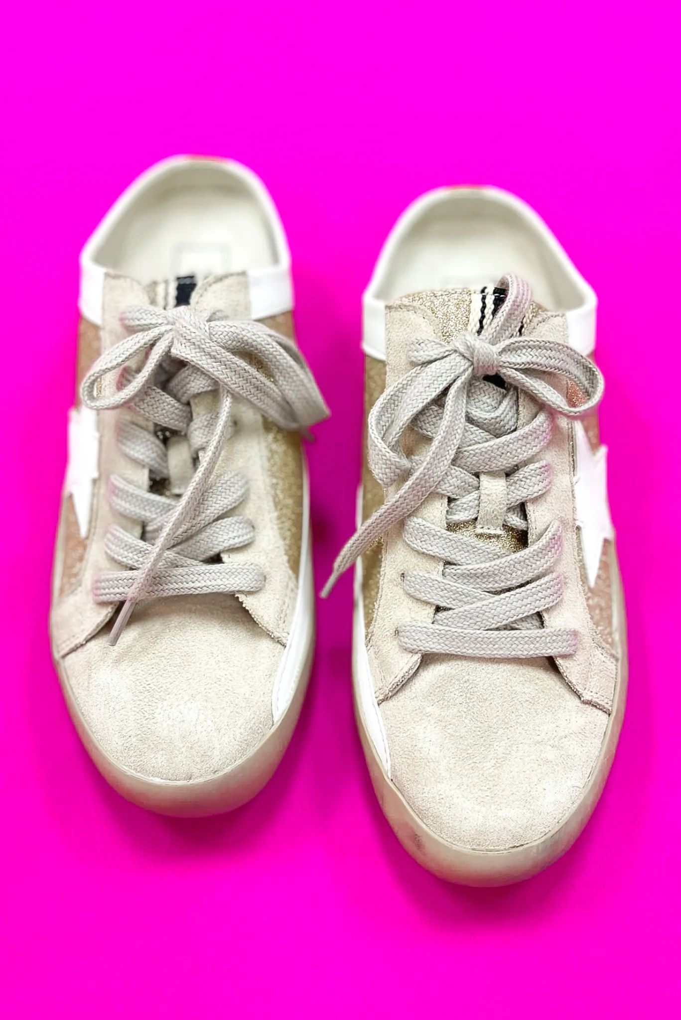 Gold White Star Slip On Sneakers | Shop Style Your Senses