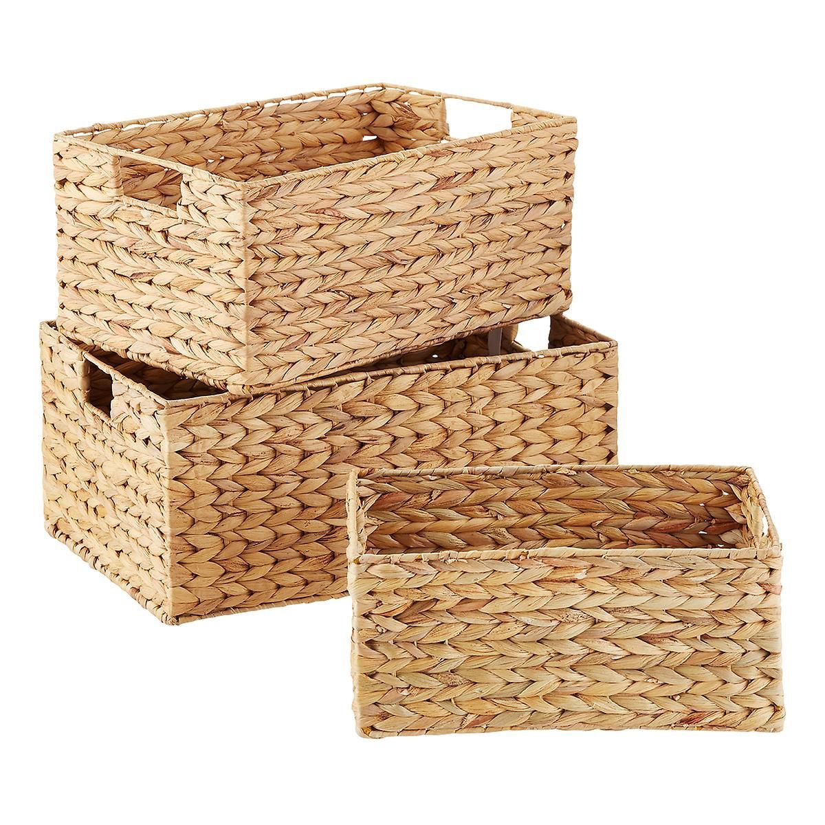 Natural Water Hyacinth Bins Set of 3 | The Container Store