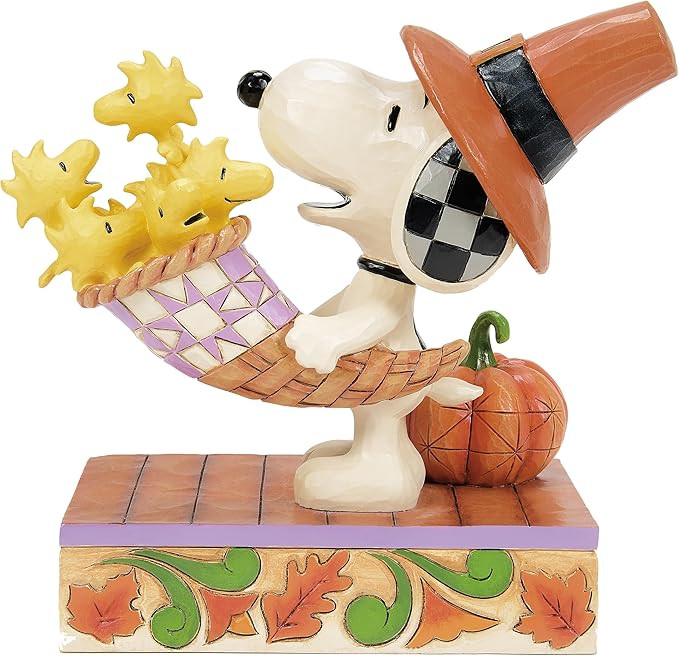 Enesco Peanuts by Jim Shore Thanksgiving Snoopy Holding a Cornucopia of Woodstocks, 5.31 Inch, Mu... | Amazon (US)