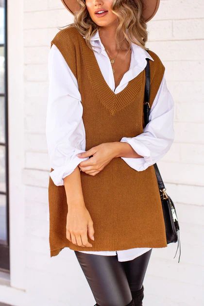 Dazed Brown Sweater Vest | Shop Priceless
