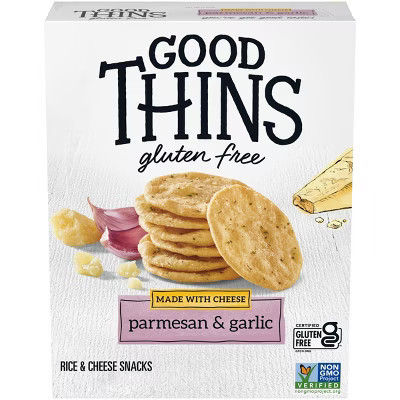 Good Thins Gluten Free Rice Crackers Parmesan & Garlic - 3.5oz | Target