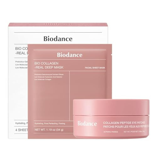 BIODANCE Collagen Anti-Aging Set: Bio Collagen Real Deep Mask & Collagen Peptide Eye Patches, Set for Face & Smile Lines, Korean Skin Care, Skin Care Gift Set | Amazon (US)