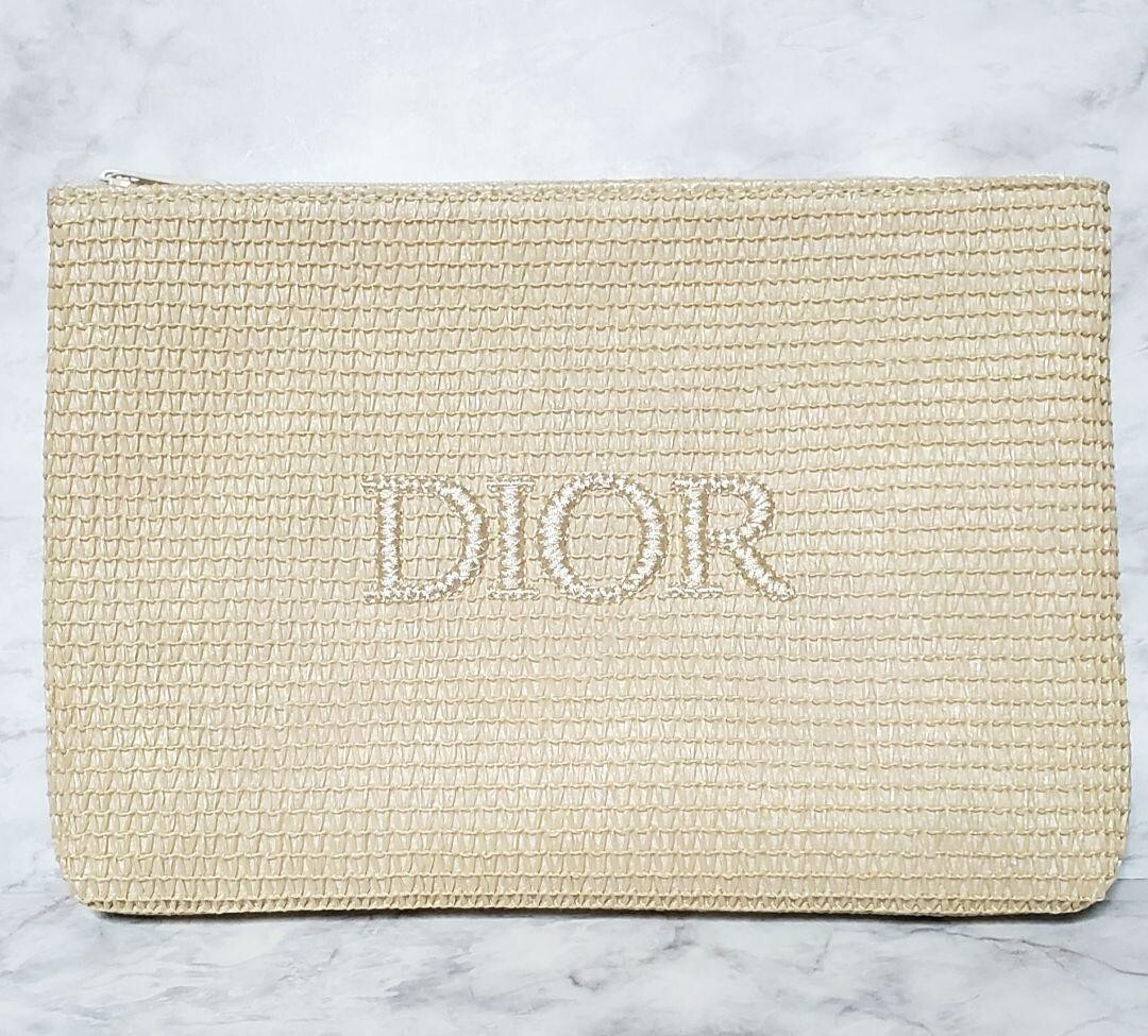 Christian Dior beauty Pouch Makeup Bag Case Beige Logo 28 x 20cm Novelty new | eBay US