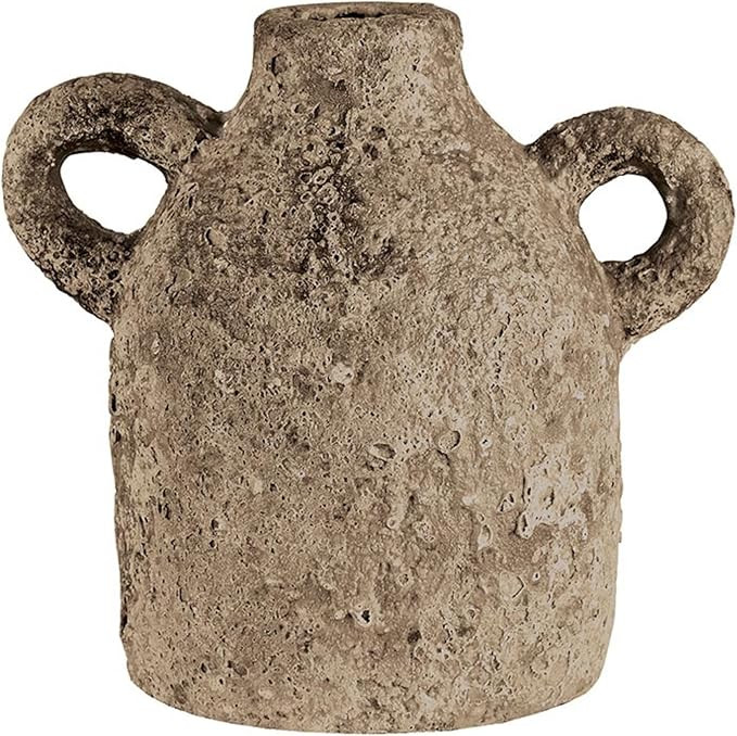47th & Main Stone Jug with Handles Decorative Vase for Home Décor, 5" Dia x 7" H, Terracotta | Amazon (US)