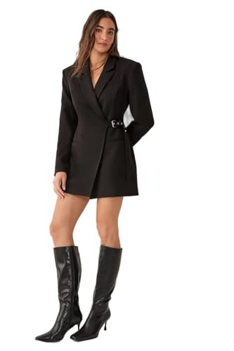 Nasty Gal Tailored Belted Shoulder Pad Blazer Dress | Amazon (US)