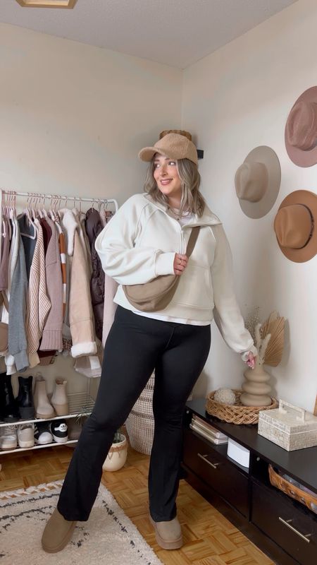 Casual midsize athleisure outfit - lulu scuba inspired half zip sweatshirt from Amazon, flare leggings, dumpling bag

Comfy style, winter to spring fashion, everyday outfits 


#LTKfindsunder100 #LTKVideo #LTKmidsize