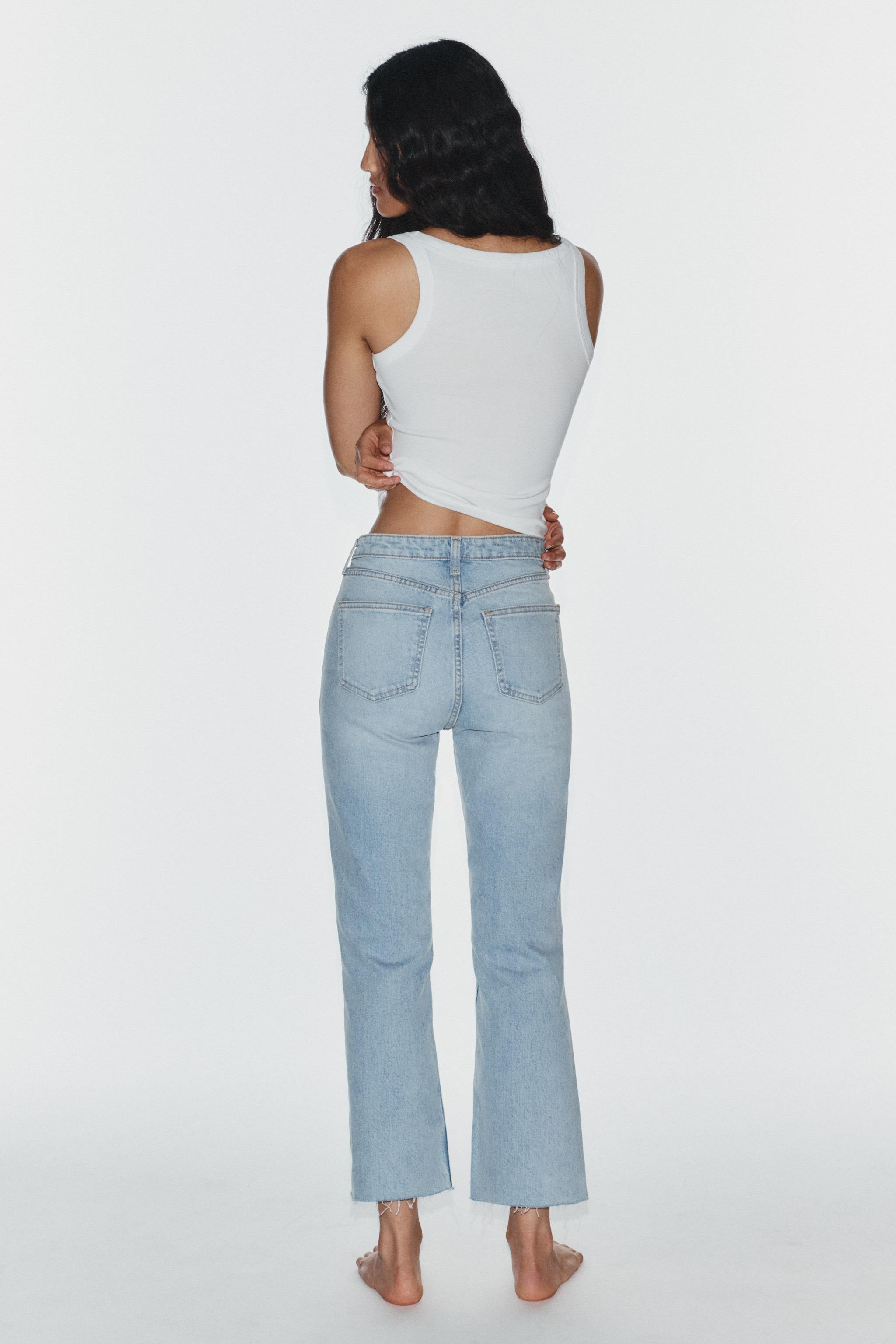 TRF HIGH-WAIST CROPPED FLARE JEANS | Zara UK
